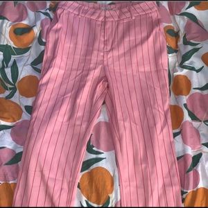 NASTY GAL PINK & RED STRIPED PANTS